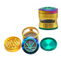 New Zinc Alloy 63mm 4 parts herb grinder weed grinder with See-through Window colorful herb crusher smoking accessories